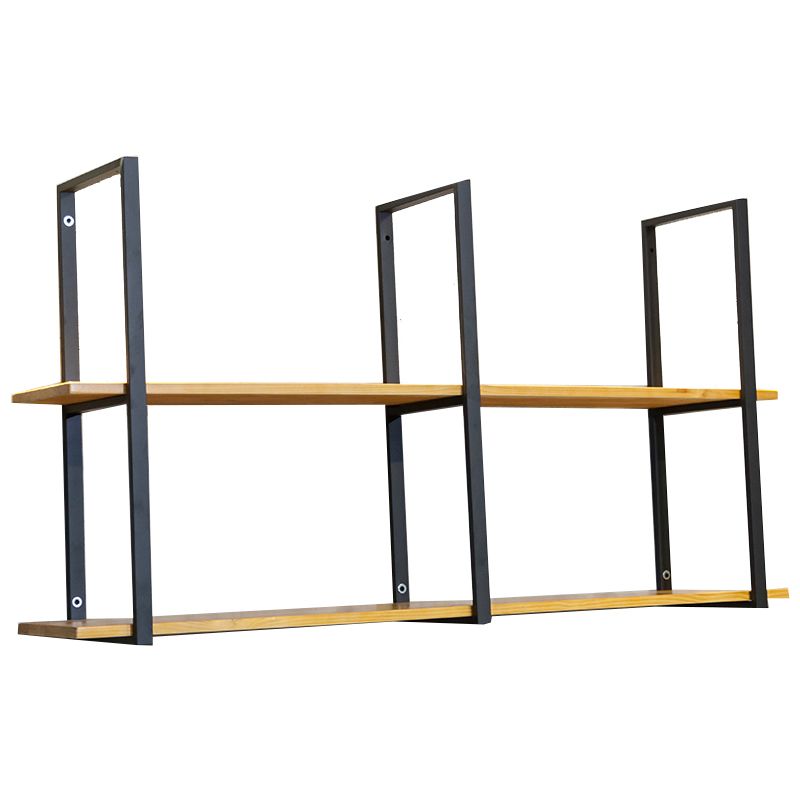 Contemporary Wooden Bookshelf Closed Back Floating Natural Bookcase