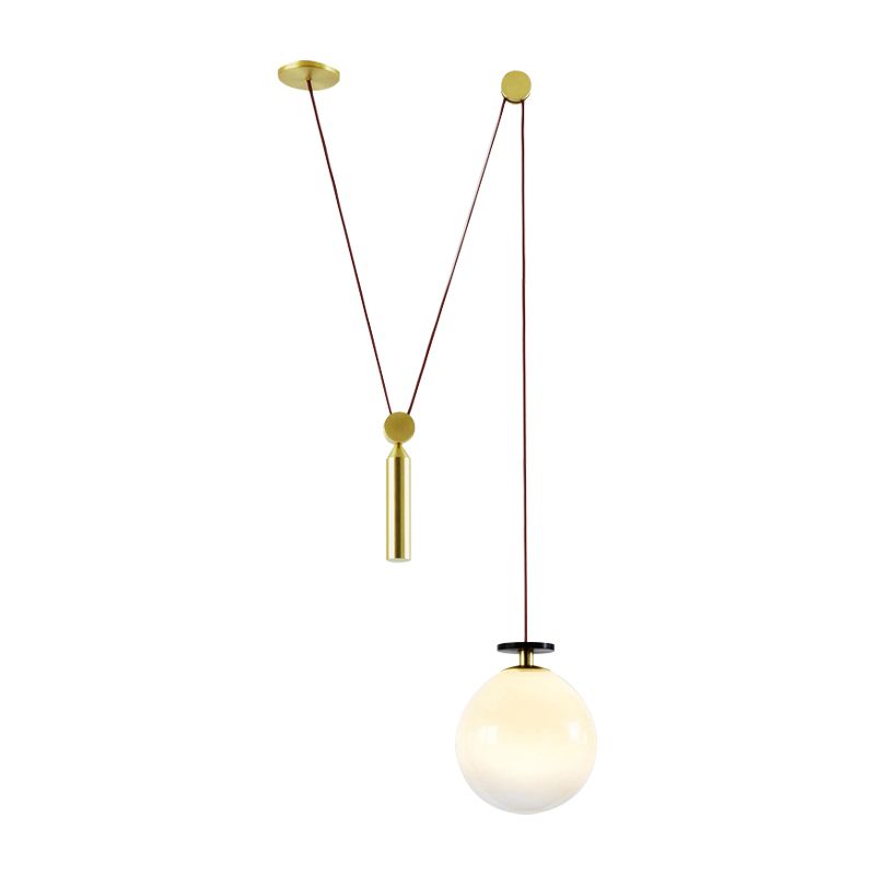 Height Adjustable Pendant Lamp with Pulley One Light Modern Hanging Light for Kitchen Hallway