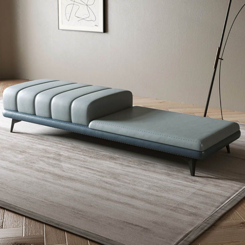 Modern Entryway Bench Rectangle Seating Bench with Upholstered and Metal Base