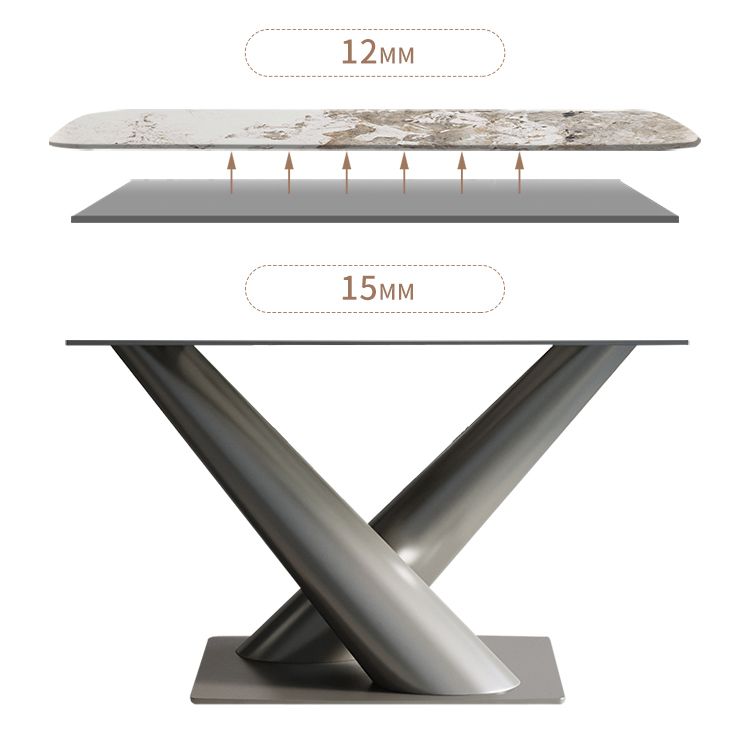 Modern Style Dining Table Sintered Stone Pedestal Table for Home