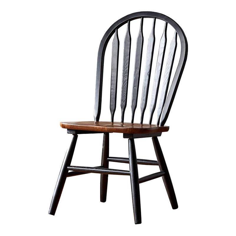 Traditional Style Dining Chair Solid Wood Windsor Back Side Chair for Home