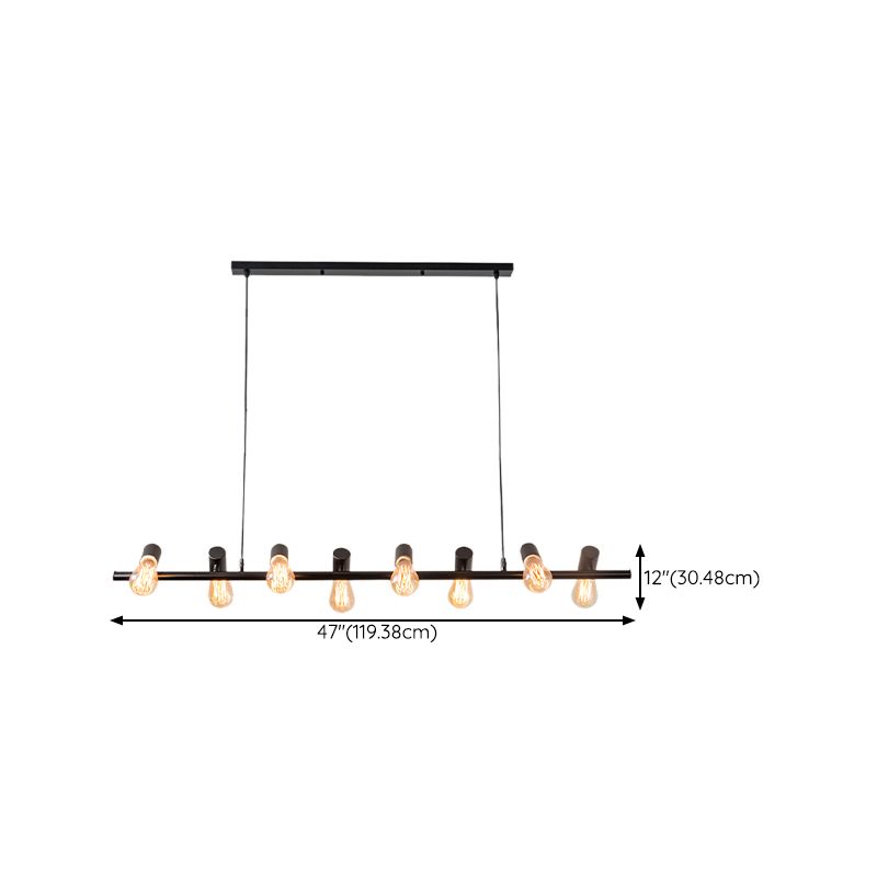 Industrial Style Iron Hanging Lamp Black Island Light Fixture for Dining Table