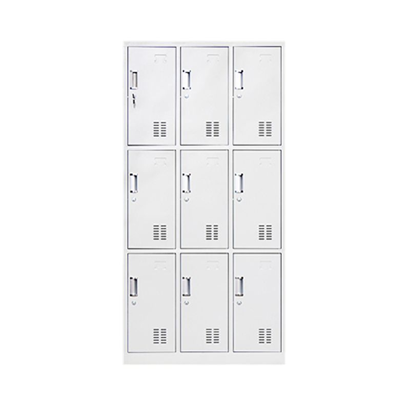 Metal Contemporary Cabinet for Home Grey Hinged Door Storage Cabinet