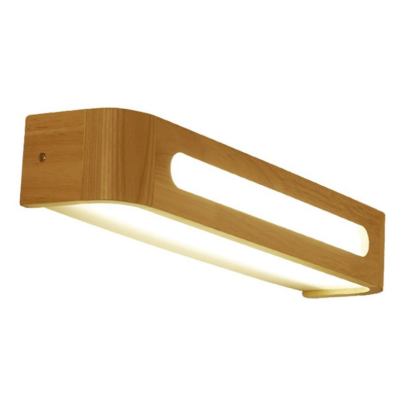 Rechthoekige ijdelheid Wandverlichting armaturen Noordse minimalistische stijl Wood Single Vanity Light