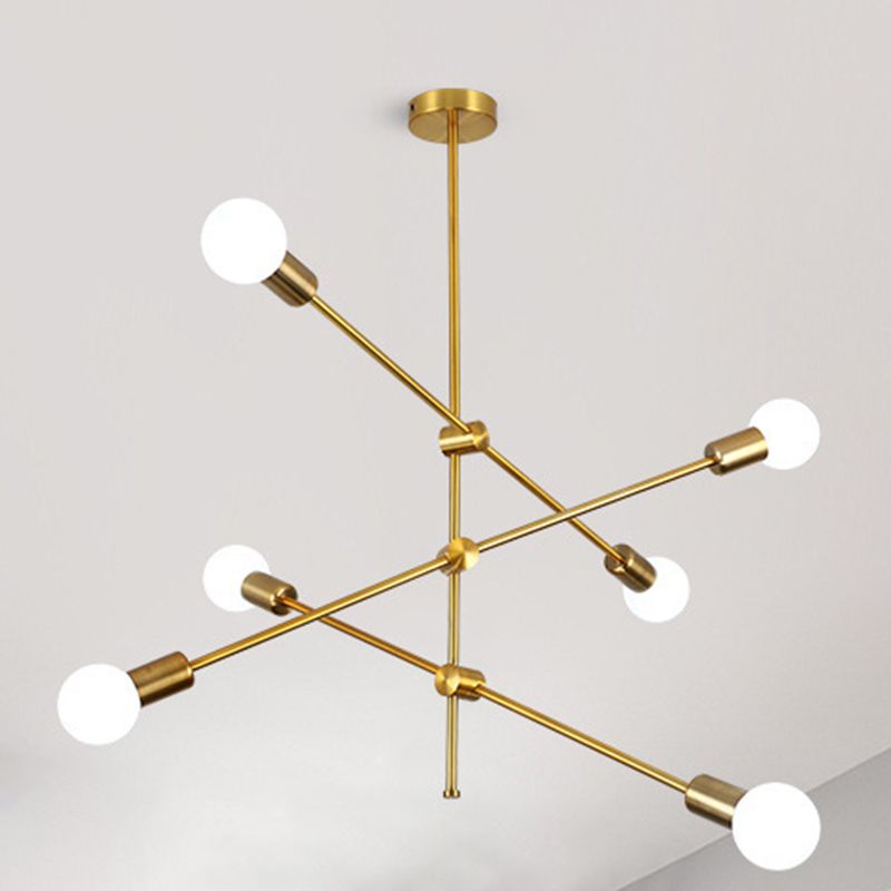 Oro 6 luce molecolare lampadario illuminazione moderna sfera vetro sospeso a sospensione per soggiorno