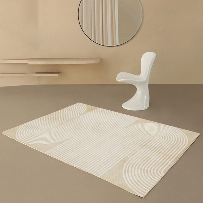 Simple Striped Rug Polyester Indoor Rug Non-slip Area Carpet for Living Room and Bedroom