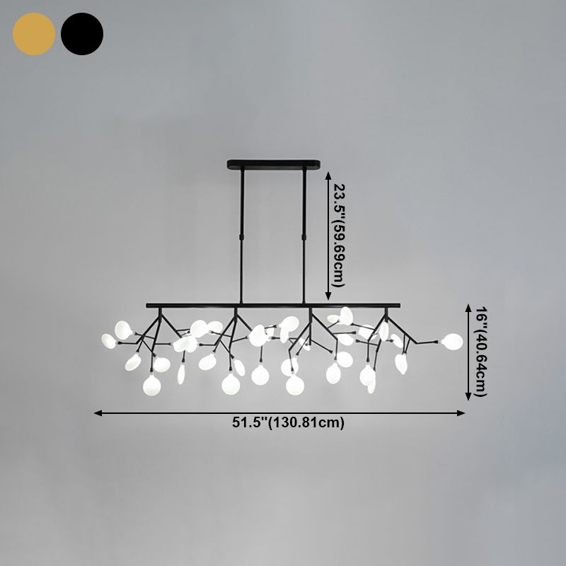 Firewcord Shape Island Lights Modern Style Acrylic Metal Chandelier Lights For Dining Room