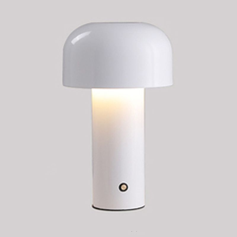 Modern Chargeable Table Lamp 1-Light Desk Light with Iron Shade for Living Room