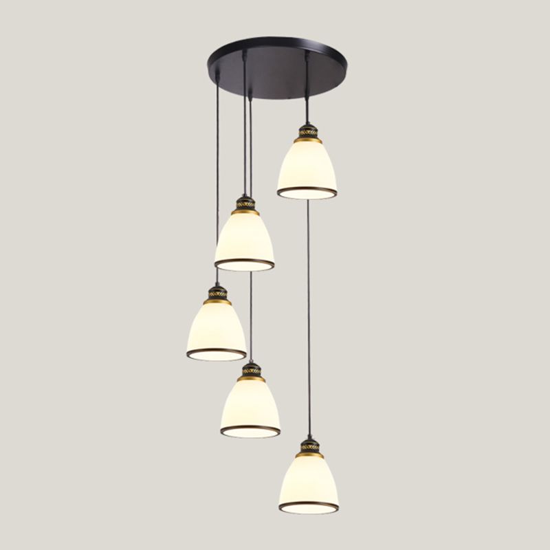 Geometrischer Schattenstreppenhänke Lichtglas zeitgenössischer Multi -Licht -Anhänger