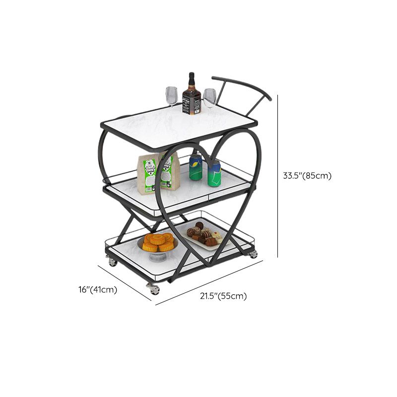Open Storage Modern Prep Table Home Dining Rolling Prep Table