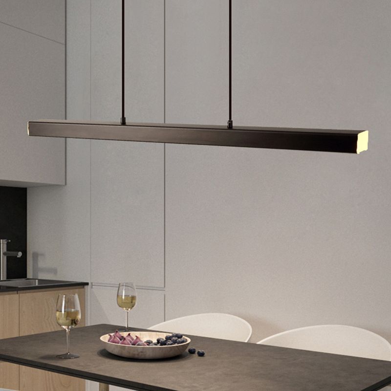 Zwarte plafondlichtbalk Moderne stijl LED Acrylhanglamp boven eiland, 23,5 "/31,5"/39 "breed