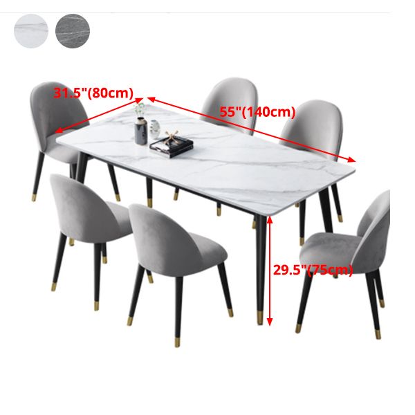 4 Legs Dining Site Table Contemporary Style Stone Dinette Table for Home