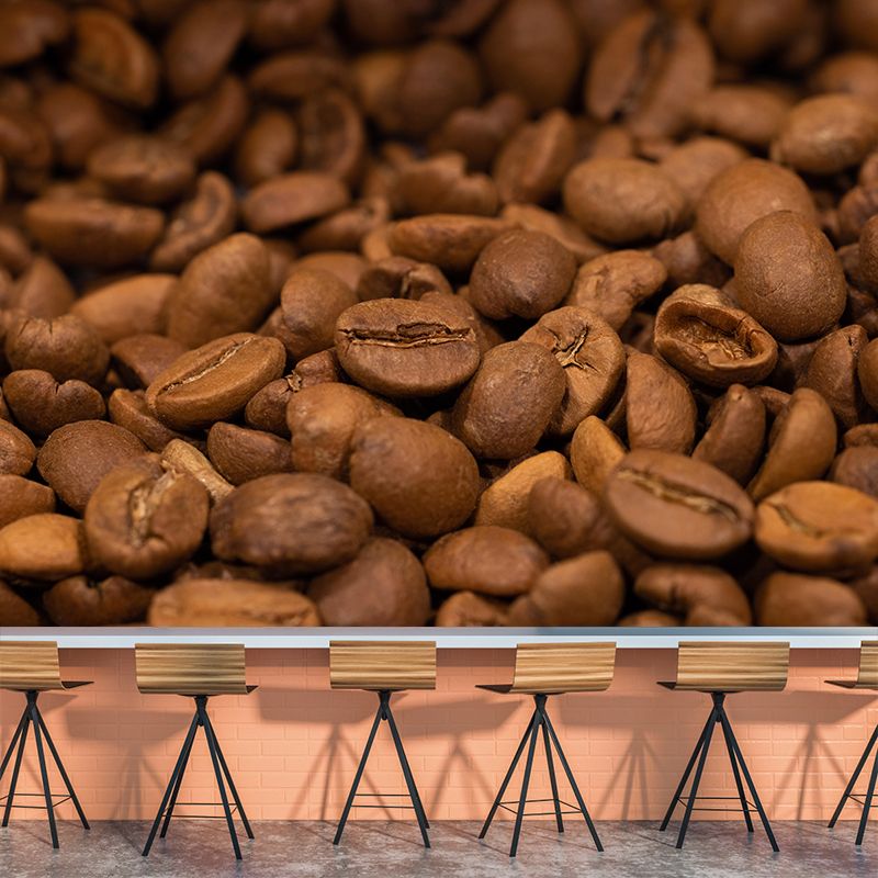 Commercial Use Coffee Beans Mural Wallpaper Eco-friendly for Coffee Shop