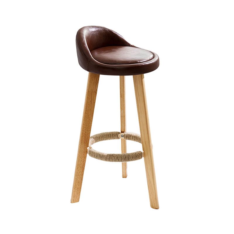 Scandinavian Restaurant Footrest Stool Matte Finish Upholstered Bar Stools