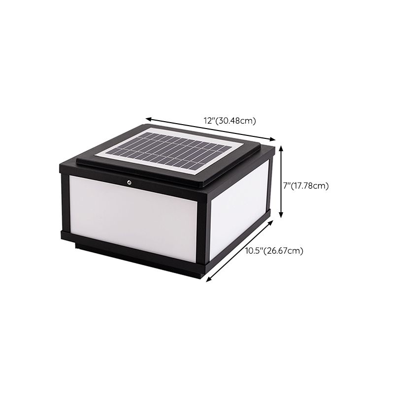 Modern LED Pillar Light Geometric Solar Lighting Fixture for Garden