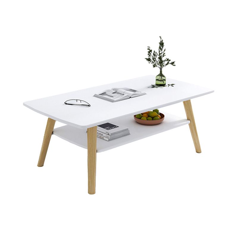Modern 4 Legs Coffee Table with Storage Champagne Cocktail Table