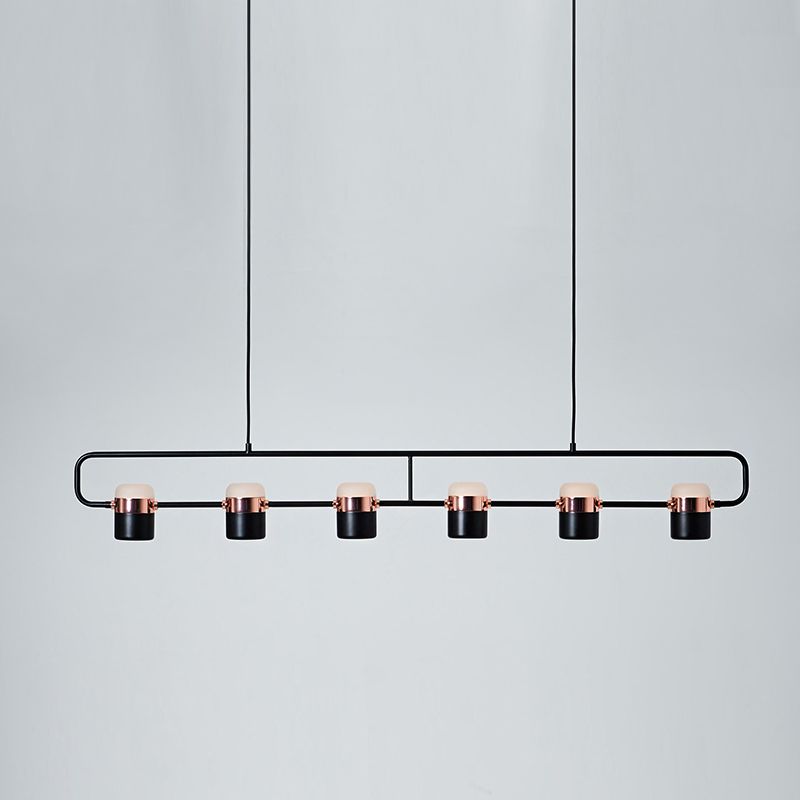 Contemporary Style Cylinder Island Lighting Metal 6 Light Island Pendant Lights