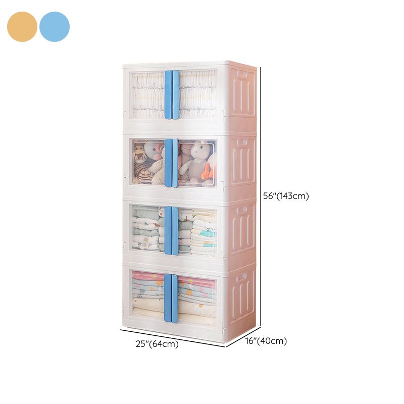 Contemporary Kids Closet Plastic Door Included Kid's Wardrobe for Bedroom