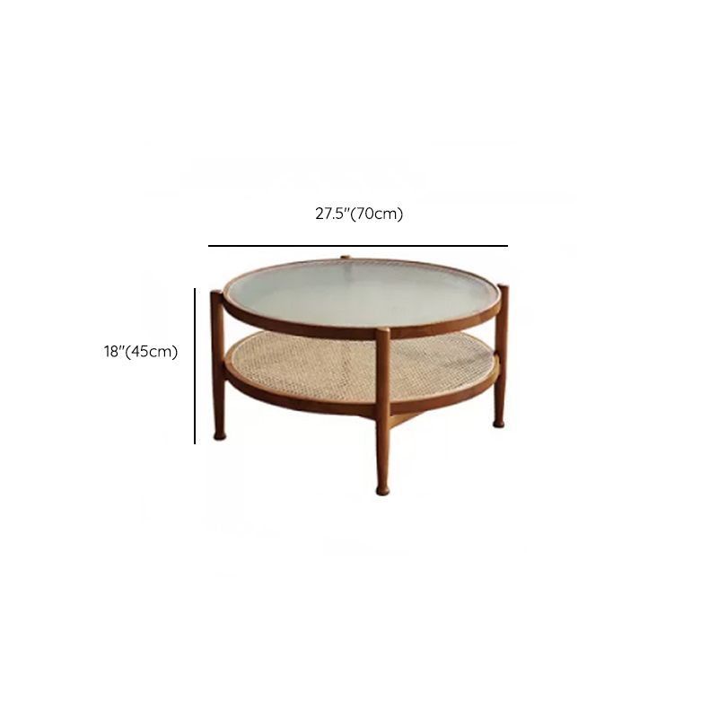Tropical Coffee Cocktail Table Storage Solid Wood Coffee Table