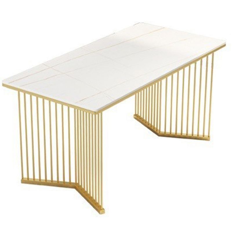 Rechthoekige eettafel Traditionele luxe eettafel met dubbel voetstuk
