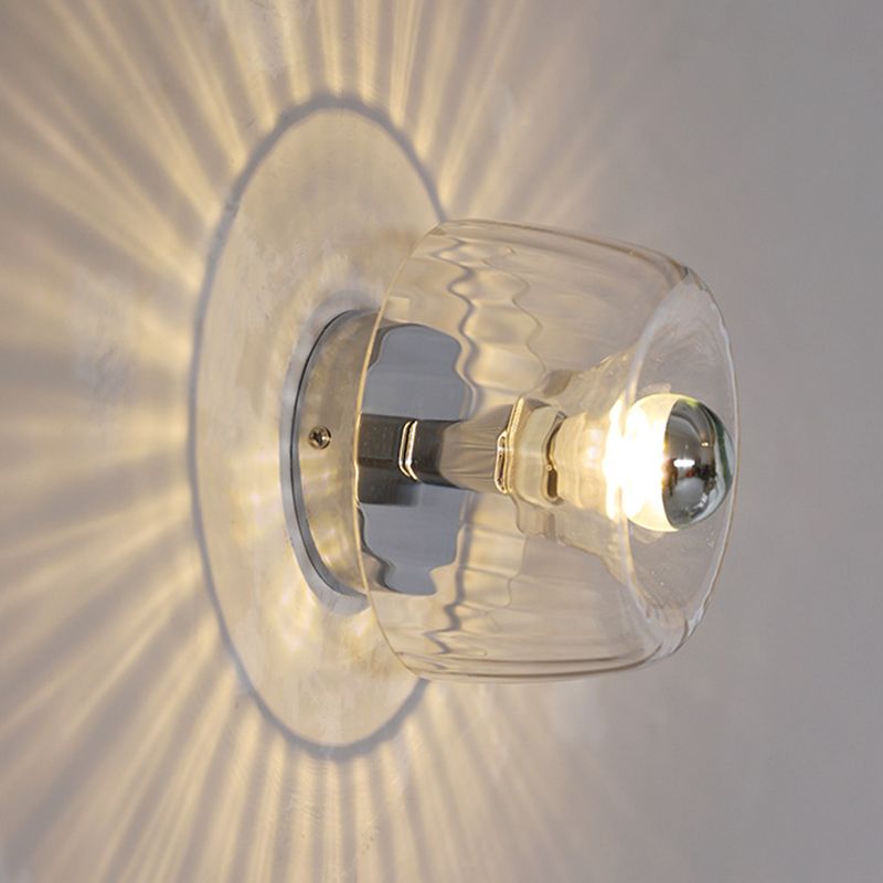 1 - Light Clear Glass Wall Lighting Modern Dome Wall Fixture