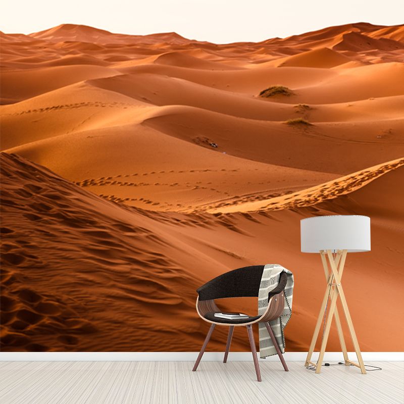 Modern Sahara Sand Dunes Mural Yellow Moisture Resistant Wall Decor for House Interior