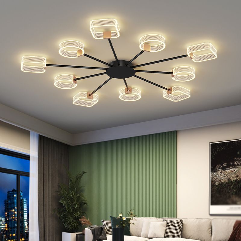 Nordic Style Metal Ceiling Light Geometry Shape Ceiling Lamp for Bedroom