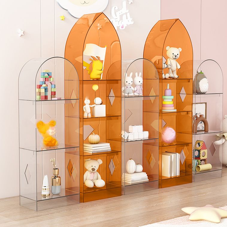 Acrylic Closed Back Bookcase Standard Glam Bookshelf with Shelves