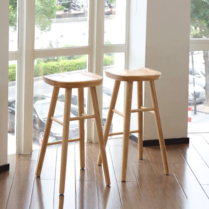 Solid Wood Bar Stool Modern Backless Counter Stool for Bristol