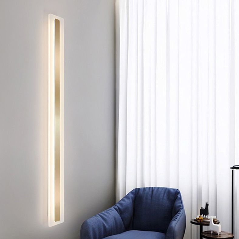 LED Wall Line Light Modern Style Metal Acrylic Rectangle Shape Wall Sconce