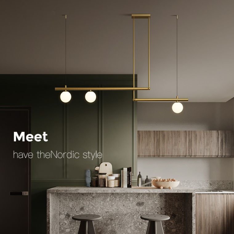 3 Light Kitchen Island Pendant Linear Chandelier Contemporary Island Lighting