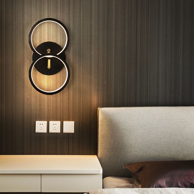 Modern Style Metal Wall Light Geometric Shape LED Wall Sconce for Bedroom