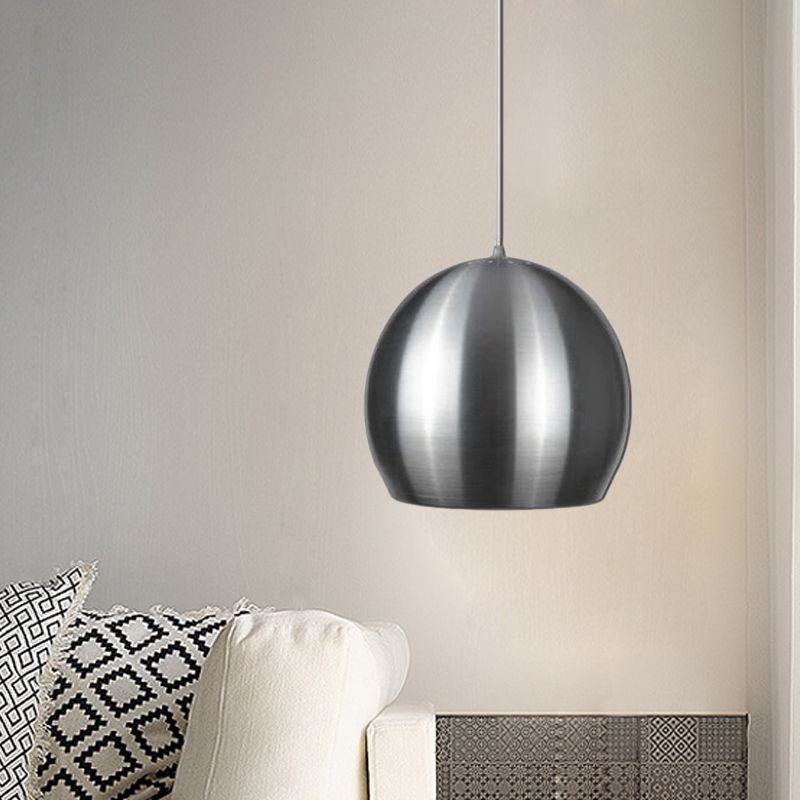 Satijn nikkel Dome Hanglicht Minimalisme 1 kop aluminium hanger verlichtingsarmatuur met ontluchting doorboordontwerp