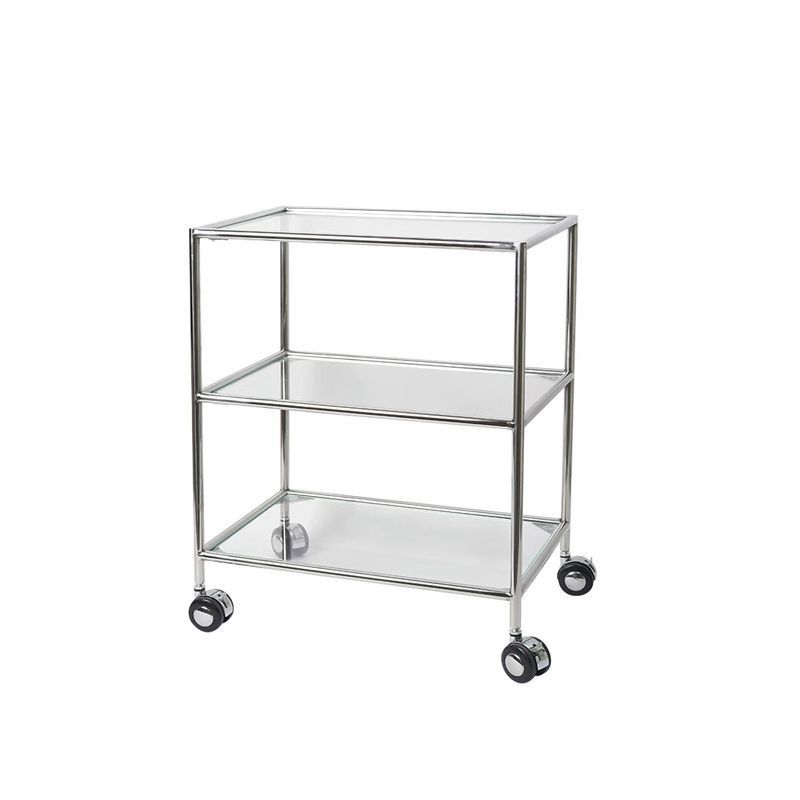 22.44" Tall 4 Legs Side Table with Shelves Modern Metal End Table Stand