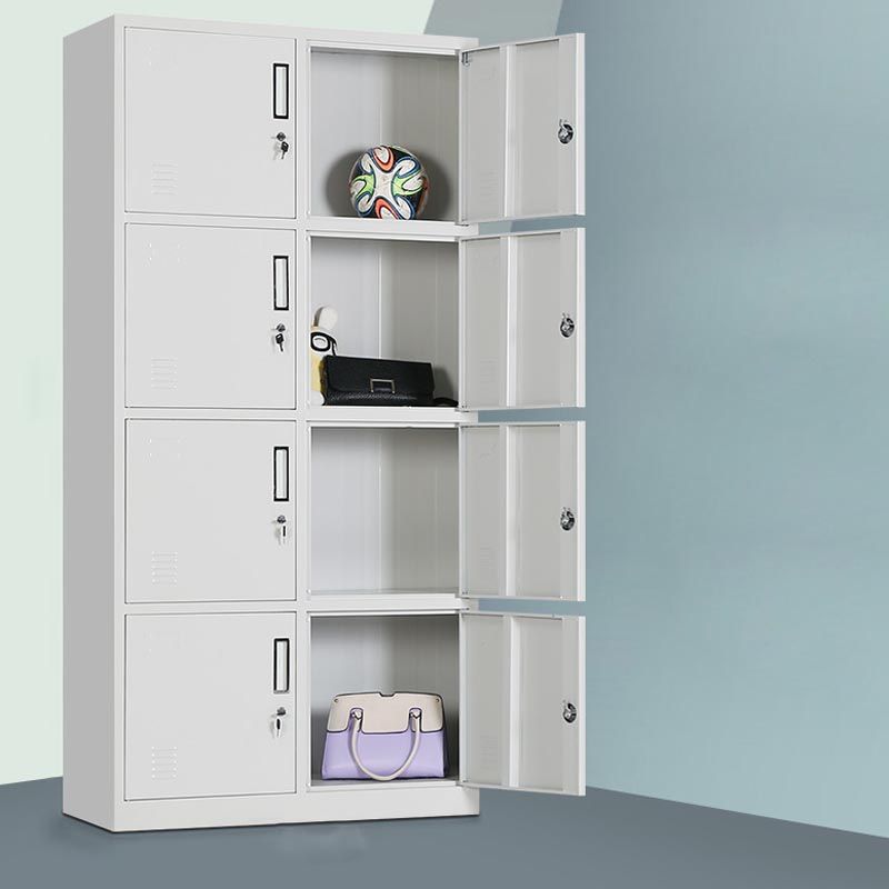 White Steel Wardrobe Cabinet Contemporary Hinged Wardrobe Armoire