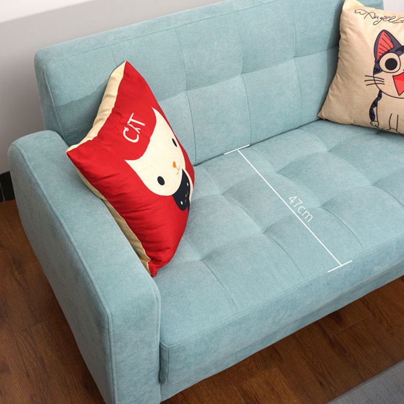 Contemporary Biscuit Back Standard Square Arm Stationary Sofa