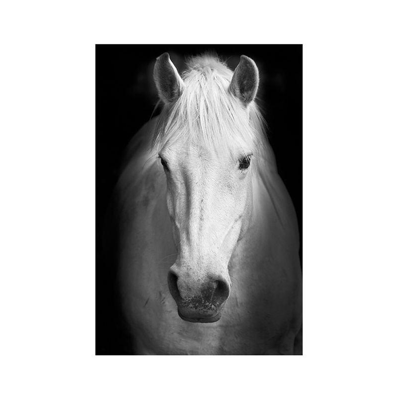 Horse Head Wall Art Decor Textured Surface Modernist House Interior Canvas Print