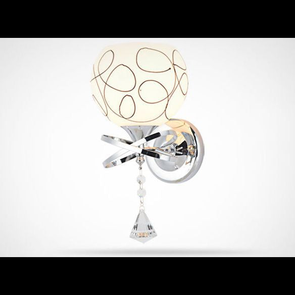 Éclairage de murs sphérique postmoderne éclairage de murs en verre blanc pour chambre