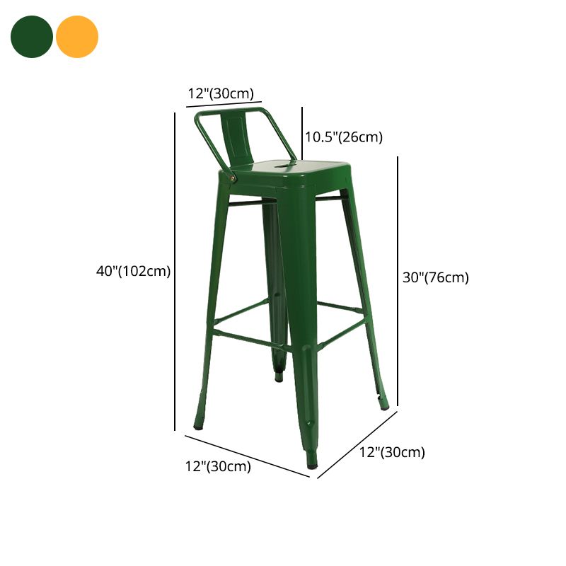 Industrial Bar and Counter Stool Metal Square Stool with 4 Legs