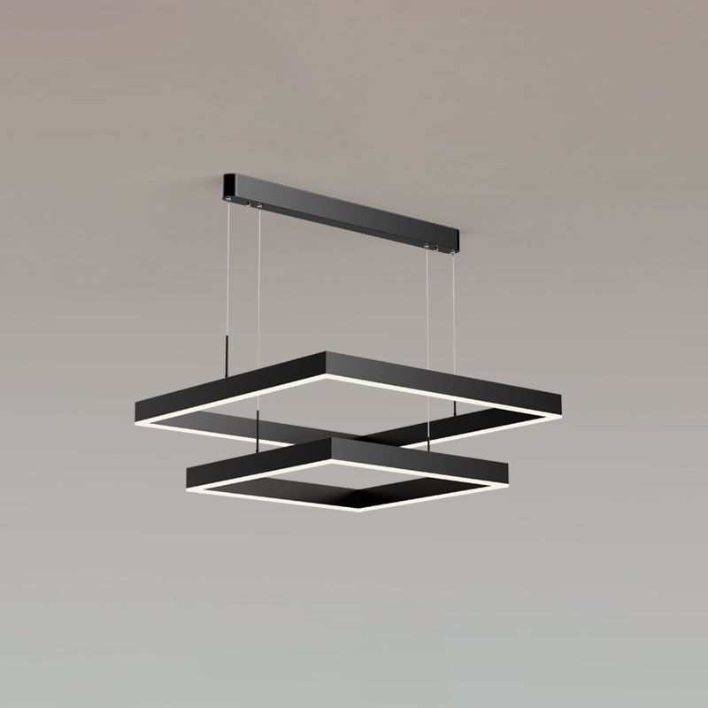 Múltiples cuadrados accesorios de iluminación colgante de araña moderna para comedor