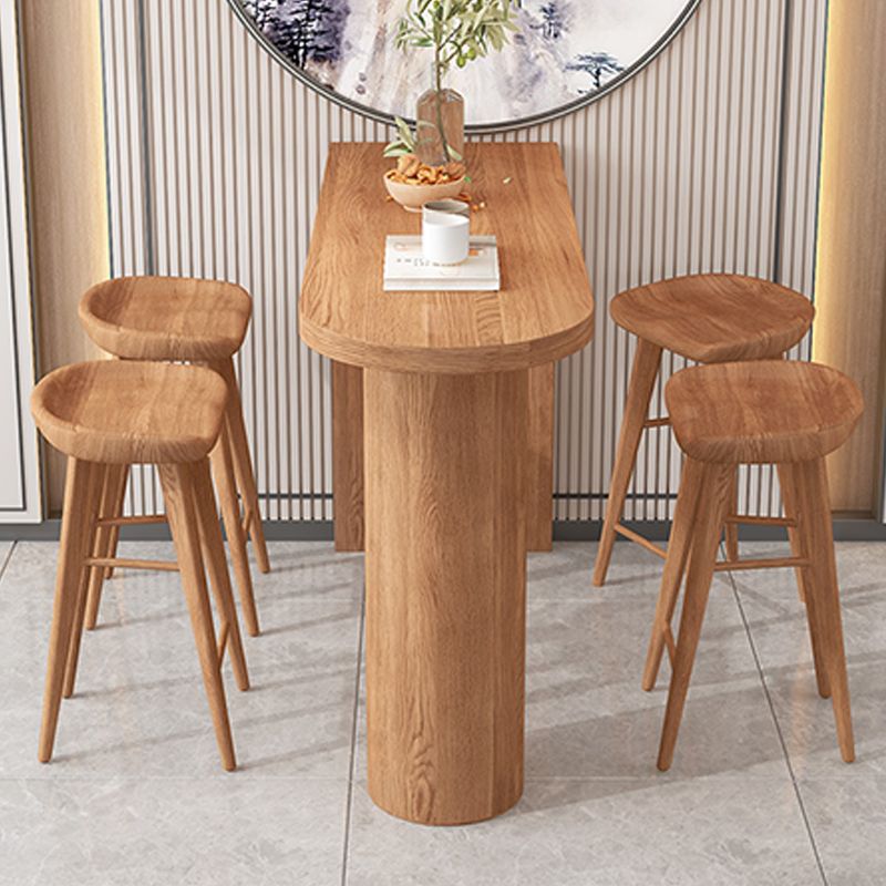 Contemporary Bar Table Solid Wood Specialty Pub Table for Outdoor