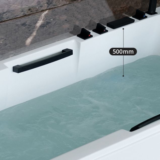 Freestanding Acrylic Bathtub Rectangular Modern Soaking Bath