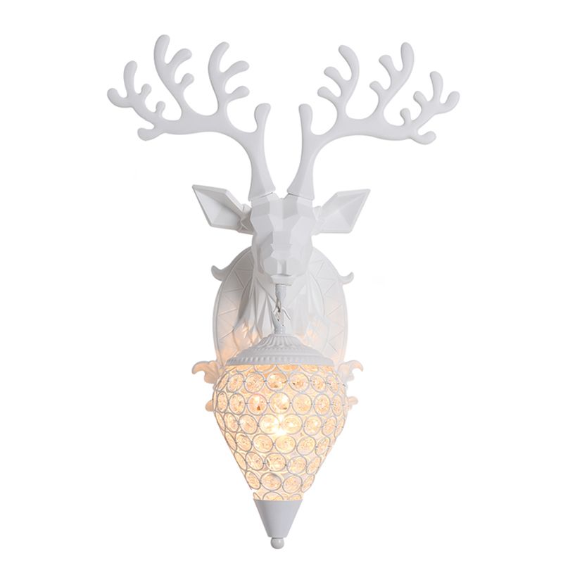 Funzione per illuminazione da parete di cristalli di corna da parete lampada montata in stile a parete