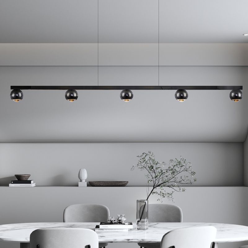 Modern Hanging Light Molecule Island Light Fixture in Black for Dining Room