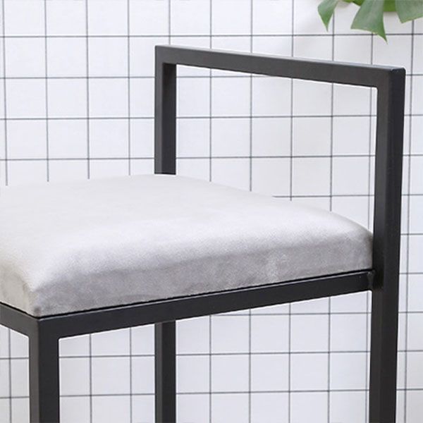 Modern Rectangle Bar Stool Backrest Footrest Counter Stool with Velvet Cushion