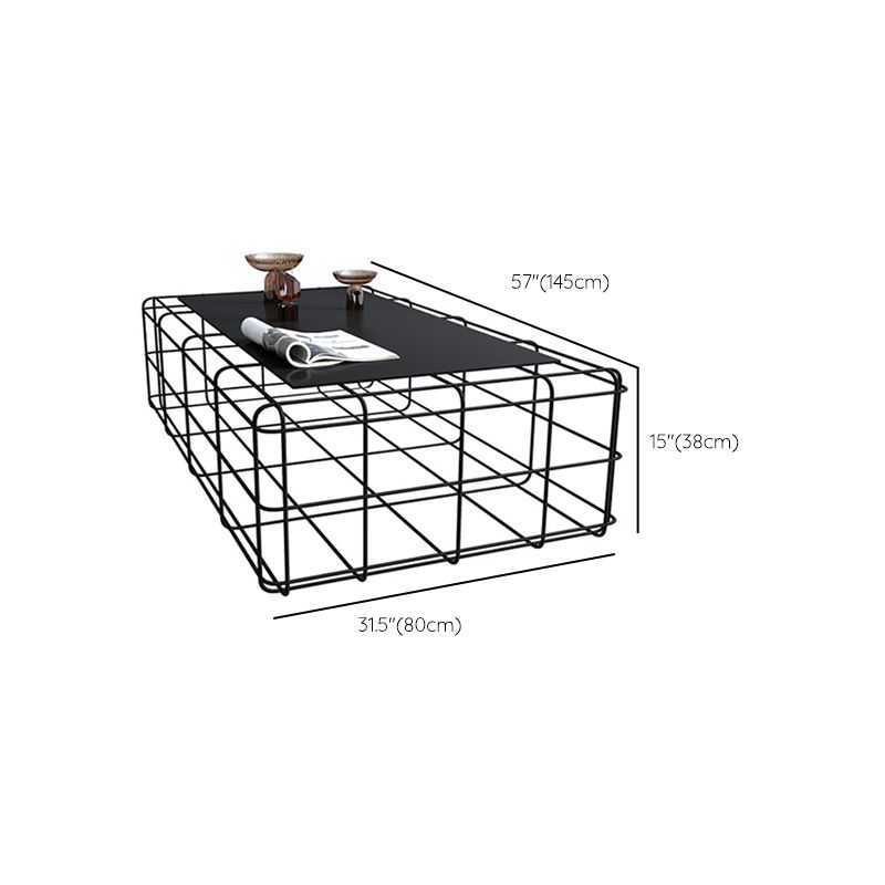 Mid-Century Modern Black Cocktail Table in Iron 1 Coffee Table