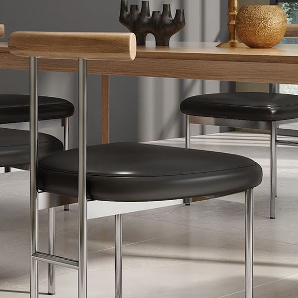 Silla de comedor de metal de estilo nórdico, silla lateral de comedor con respaldo abierto para uso en restaurantes
