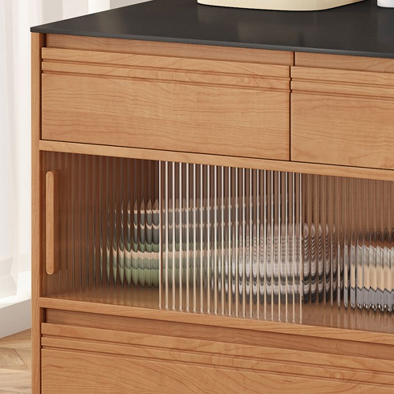 Modern Pine Wood Rectangle Kitchen Island Table for Dining Room
