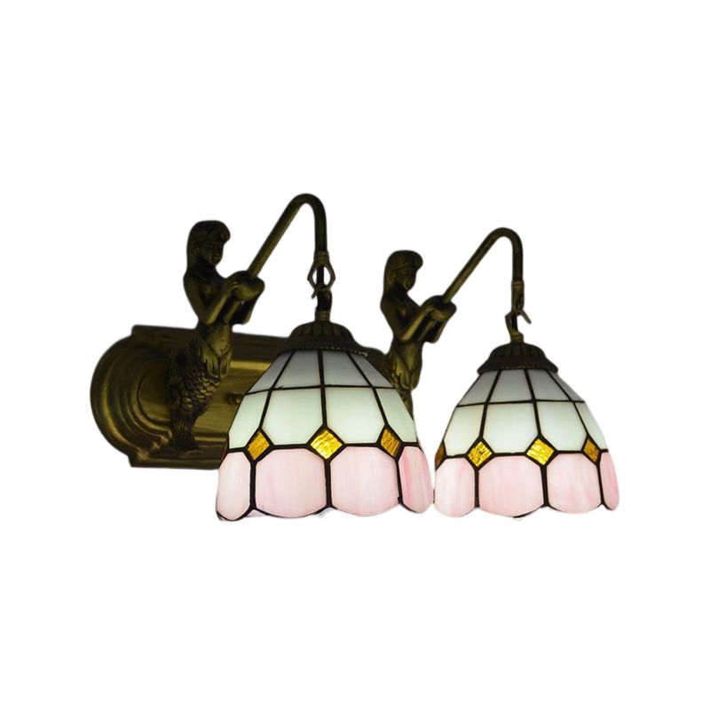 Tiffany Glass Vanity Light Colorful Wall Light Sconce for Washroom