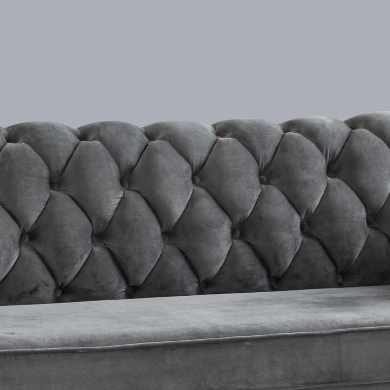 Scandinavian Solid Color Sofa 28.74" Wide Wood Frame Tuxedo Arm Sofa